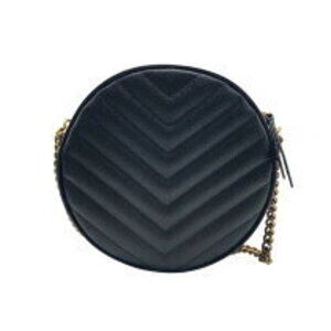 Saint Laurent Bag Leather Black Vinyl Shoulder Grained